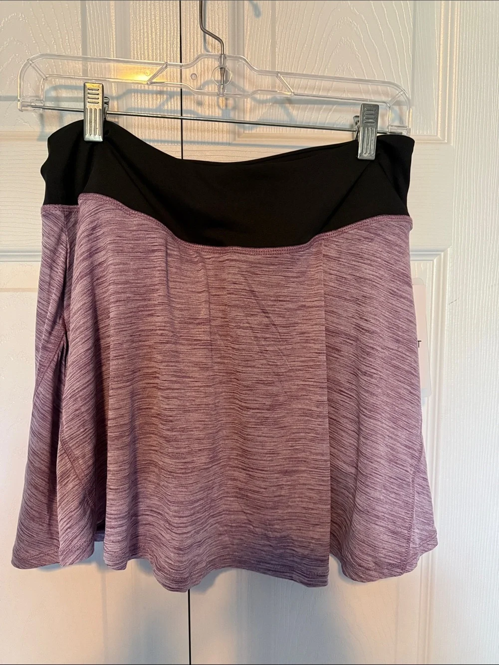 Nine West Lavender Knit Skater Skirt with Black Waistband